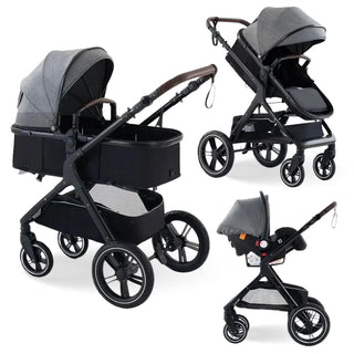 Poussette trio - 3 en 1 - gris