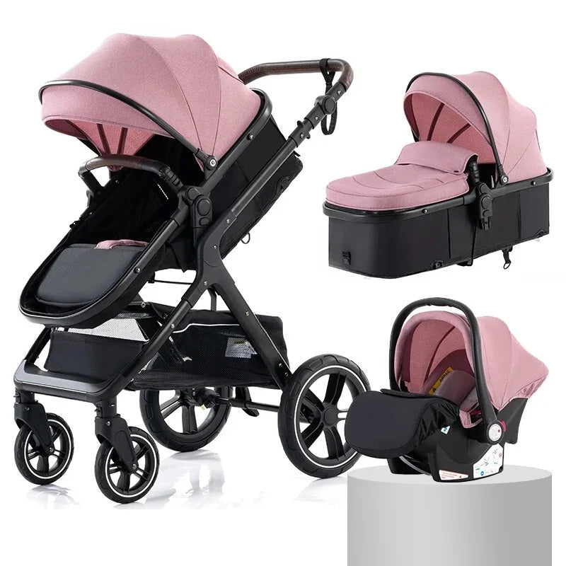 Poussette trio rose et noir hotsell
